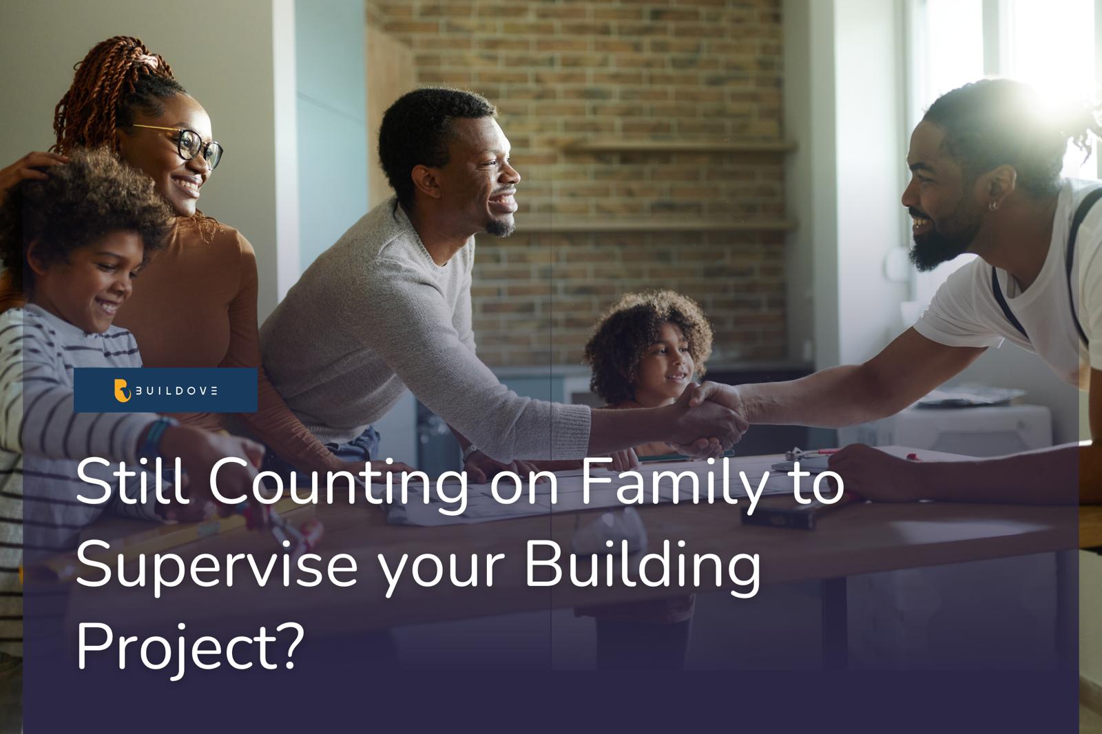 A family man shaking hands with a construction professional