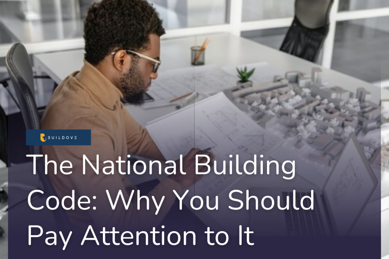 A construction manager looking at a building plan