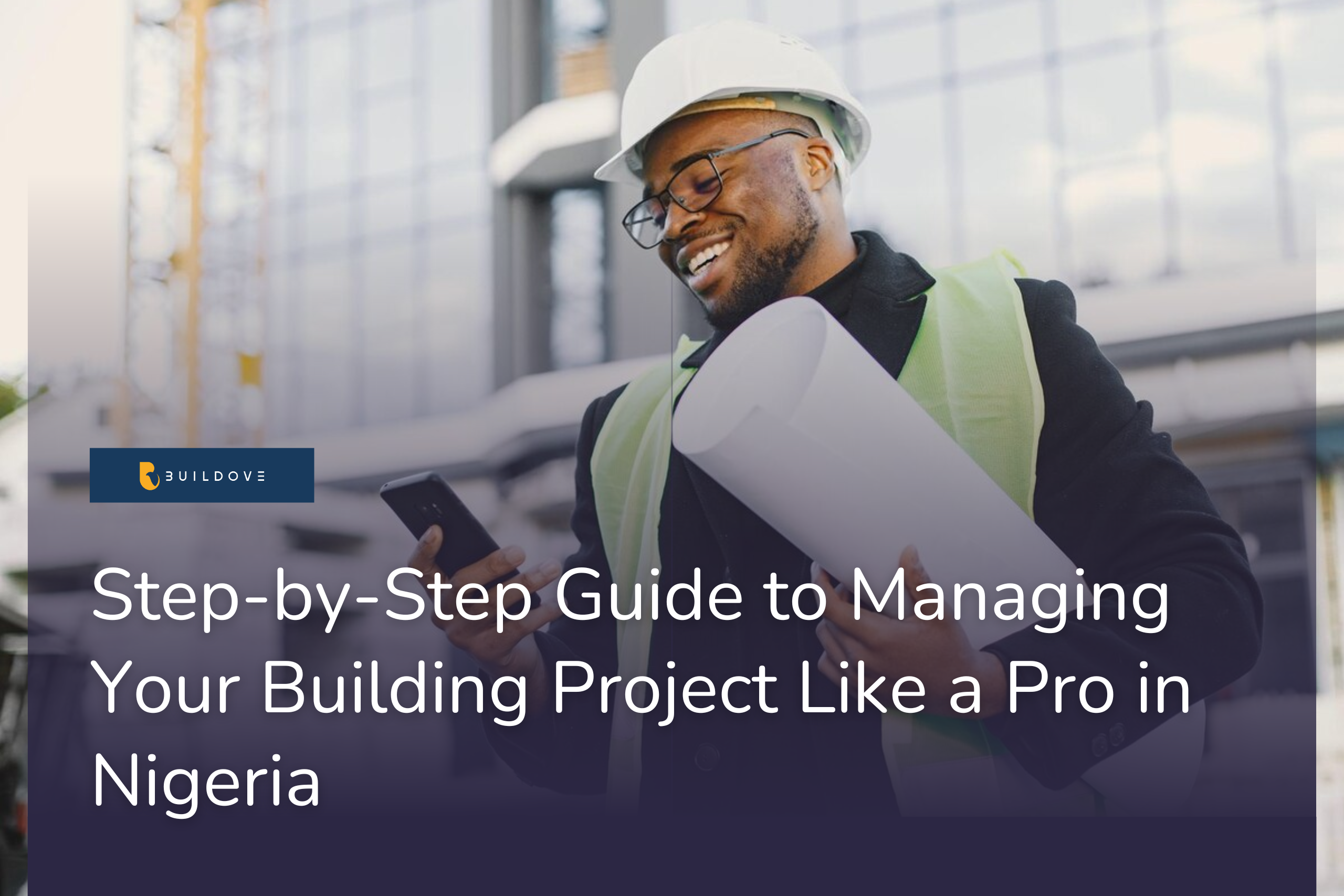 A happy construction professional holding a plan